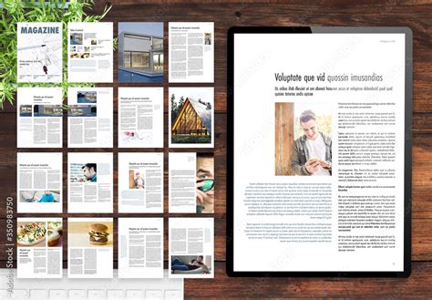 Minimalist Digital Magazine Layout Stock Template | Adobe Stock