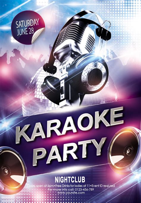 Karaoke party flyer Free Download #2036 | Karaoke party, Karaoke, Party ...