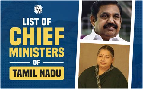 List Of Chief Ministers Of Tamil Nadu From 1952 To 2023