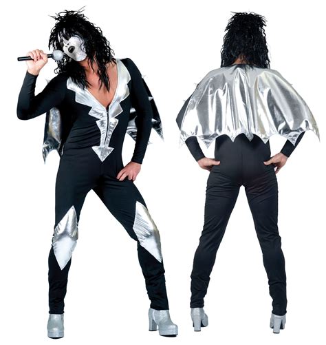 Mens Glam Rock Jumpsuit Costume for 70s 80s Music Fancy Dress Outfit | eBay