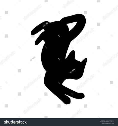 Lying Cat Black Silhouette Playful Cat Stock Vector (Royalty Free ...