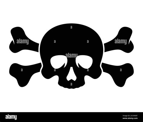 Silhouette of a skull and crossbones on a white background. Vector ...