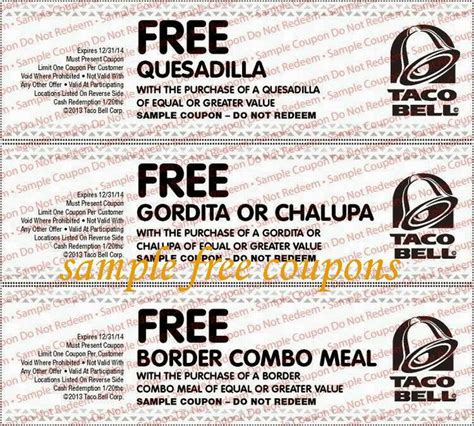 Taco Bell Coupons May 2014 | Free printable coupons, Taco bell coupons ...