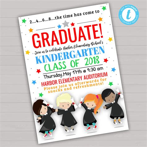 Kindergarten Graduation Invitation Template