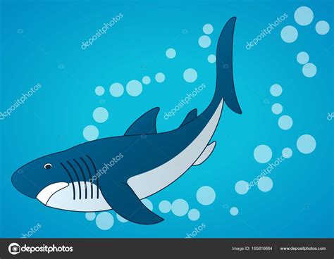 Sharks. Sea underwater background. Flat cartoon Vector illustrations — Stock Vector ...