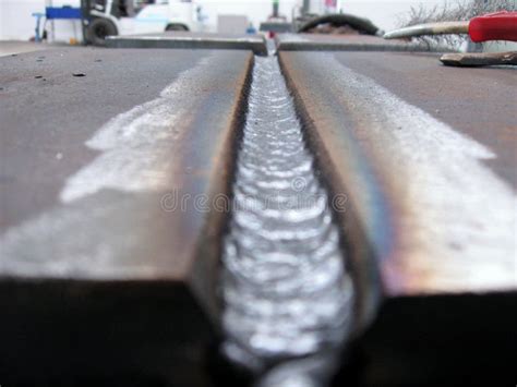 Butt-welded Joint of Two Steel Sheet Plates Stock Photo - Image of ...