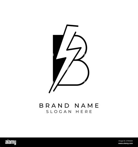 Letter B Electric logo, Thunder Bolt design Icon template, vector illustration Stock Vector ...