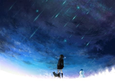 Anime Night Sky Wallpapers - Top Free Anime Night Sky Backgrounds - WallpaperAccess