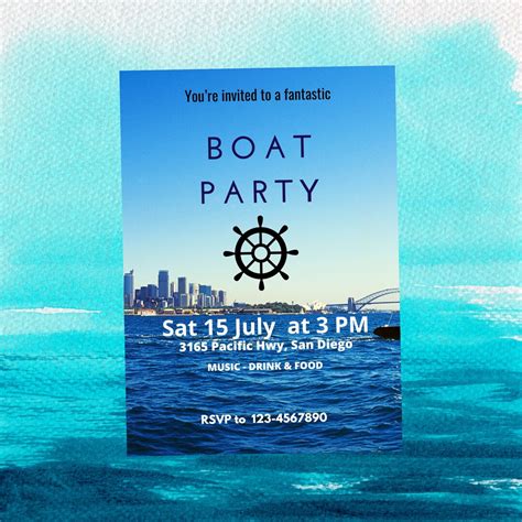 Yacht Invitation Yacht Party Invite Boat Party Invitation - Etsy