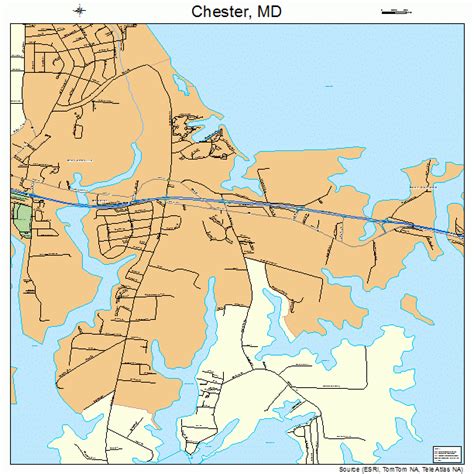 Chester Maryland Street Map 2416125