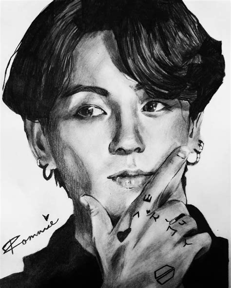 1st Pencil drawing of BTS Jungkook