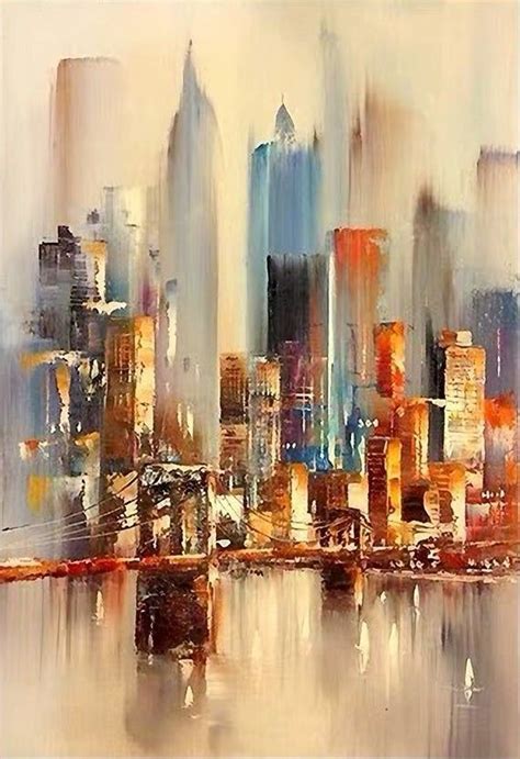 New york | Skyline painting, City painting, Cityscape painting