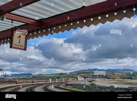 Narrow gauge railway lines at Porthmadog Harbour Railway Station ...