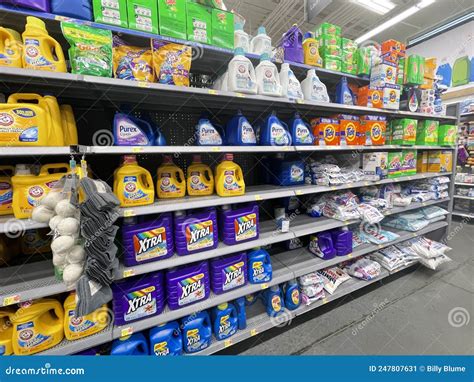 Walmart Retail Store Interior Detergent Aisle Side View Editorial Photo ...