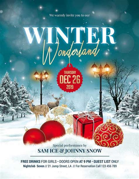 Winter Wonderland Flyer Template Database