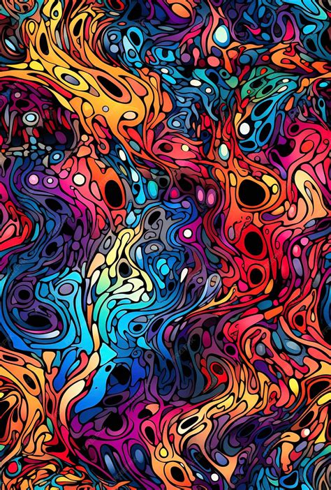 Premium AI Image | colorful psychedelic patterns on a black background.