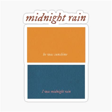 "midnight rain lyric color palette / graphic design" Sticker for Sale ...