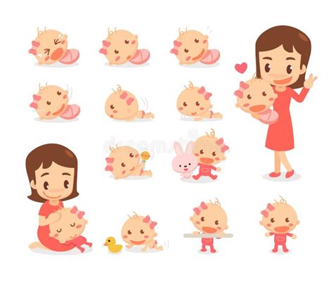 Baby Development Icon, Child Growth Stages. Toddler Milestones Of First Year Stock Vector ...