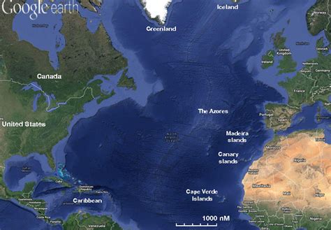 Atlantic Ocean Satellite Map