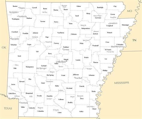 Arkansas Map With Cities And Towns | Living Room Design 2020