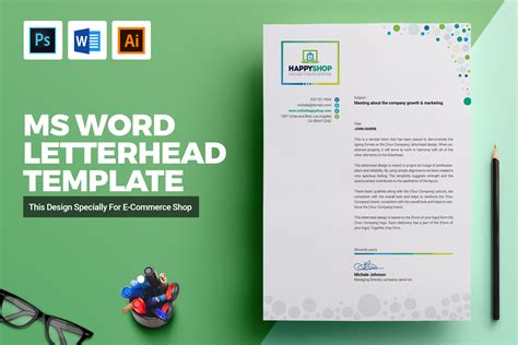 MS Word Letterhead Template | Stationery Templates ~ Creative Market