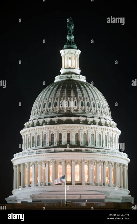 The dome of the US Capitol at night Stock Photo - Alamy