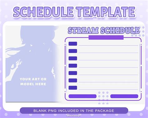 Stream Schedule Template for Twitch & Youtube Streaming / Pastel Purple ...