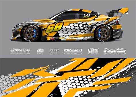 Premium Vector | Livery design for race car