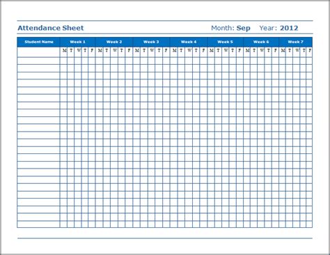 Student Attendance Register Pdf Best Sheet Format In Excel | Sheet Attendance Canariasgestalt