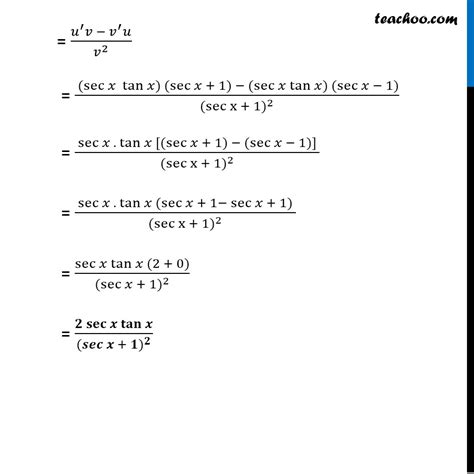 Misc 18 - Find derivative: sec x - 1 / sec x + 1 - CBSE - Derivatives