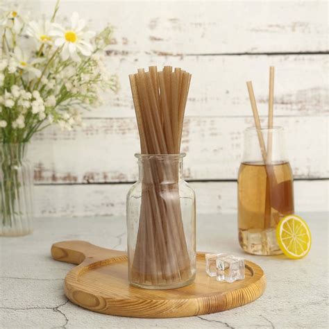 100 PCS | 8" Biodegradable Sugarcane Straws, Natural Plant Based Compostable Eco-friendly ...