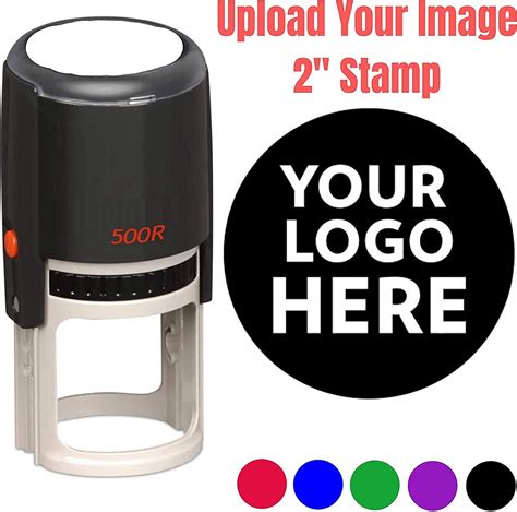 Amazon.com : 2" Logo Stamp - Custom Stamp - Personalized Business Stamp Self-Inking Black Red ...