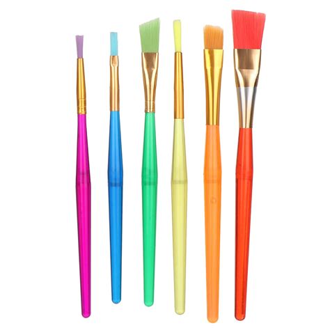 Aliexpress.com : Buy 6pcs Plastic Colorful Kids Paint Brush Set Artist ...