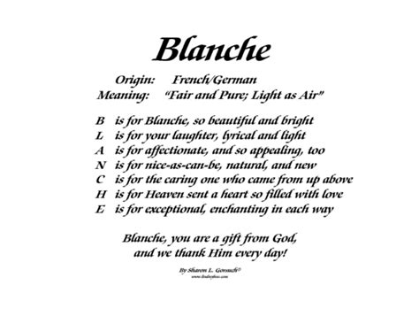 Meaning of Blanche - LindseyBoo