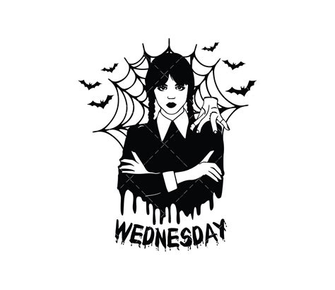 Wednesday Addams SVG cut file for Cricut and Silhouette. Jenna Ortega SVG cut file perfect for ...