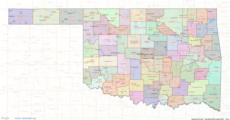 Oklahoma County Map With Roads - Black Sea Map