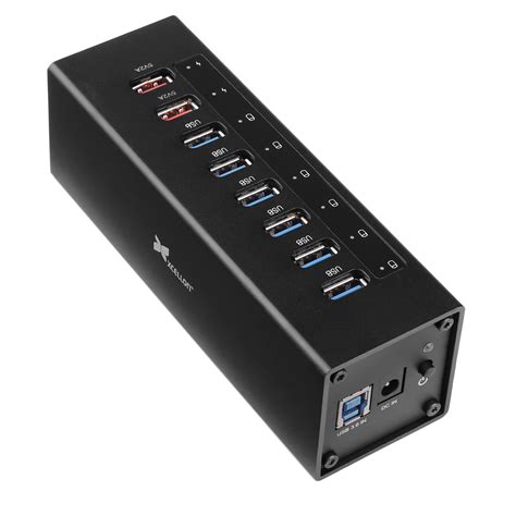 Xcellon 8-Port Powered USB 3.0 Aluminum Hub (Black) USB-8PCH B&H