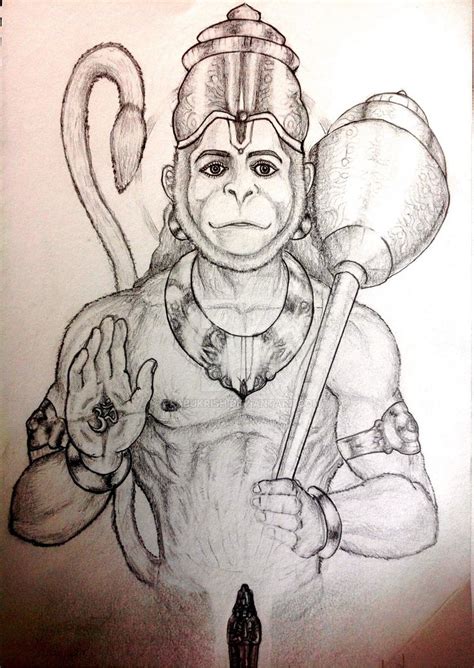 Hanuman Sketch at PaintingValley.com | Explore collection of Hanuman Sketch