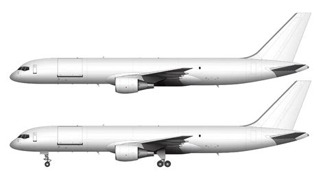 Boeing 757-200 blank illustration templates (plus freighter / cargo variants) – Norebbo