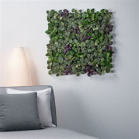 FEJKA Artificial plant, wall mounted, indoor/outdoor green/lilac - IKEA | Artificial wall garden ...