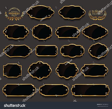 Retro Vintage Golden Frames Collection Vector Stock Vector (Royalty Free) 738708919 | Shutterstock