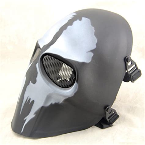 Outgeek Airsoft Mask Full Face Protective Mesh Mask Skull Mask for ...