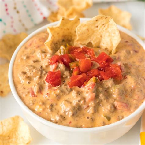 Nacho Cheese Dip With Velveeta Beef and Rotel - Snell Manis1986