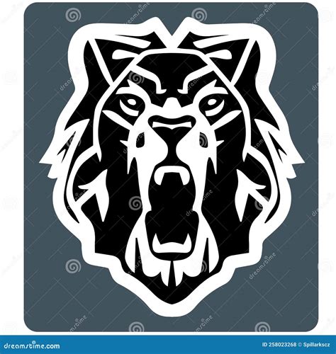 Lion Logo in Black and White in a Rounded Blue Square Stock Vector - Illustration of vector ...