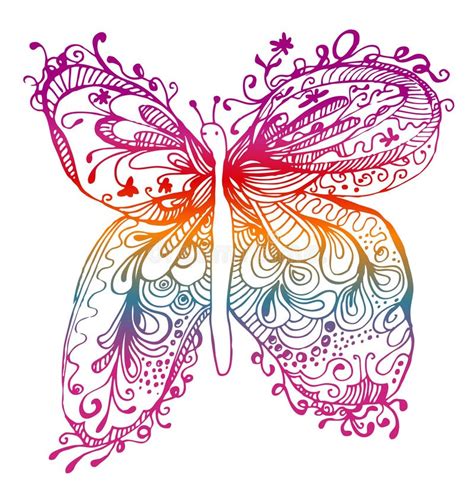 Abstract butterfly drawing stock vector. Illustration of floral - 13938459