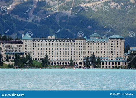 Hotel in lake louise stock image. Image of landscape, historic - 4663811