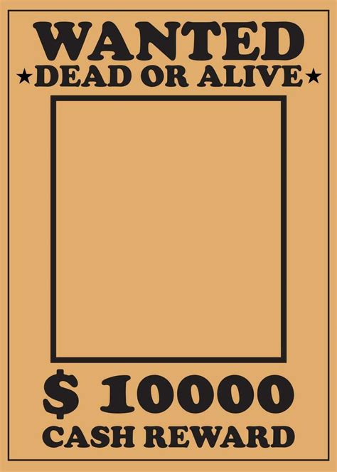 Western poster icon. Old west paper blank reward sign. Dead or Alive vintage symbol. Western ...