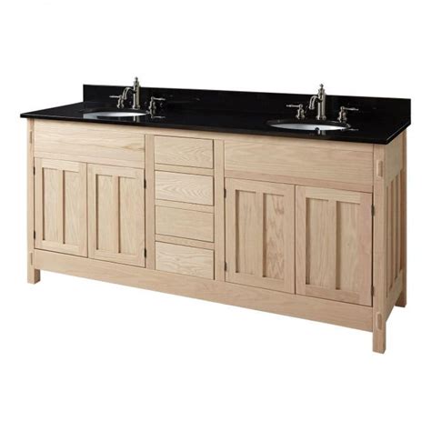 72" Unfinished Mission Hardwood Double Vanity for Undermount Sinks | Unfinished bathroom ...