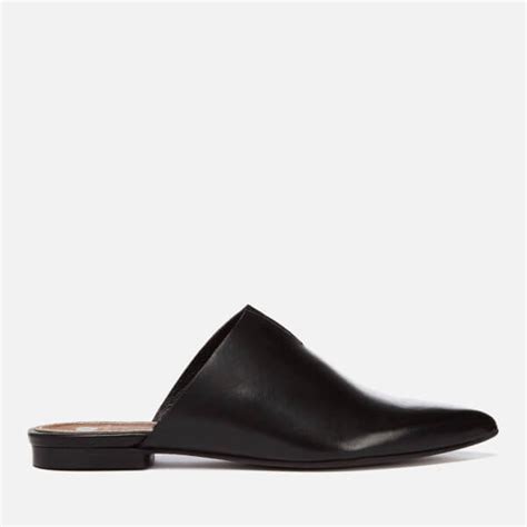 Hudson London Women's Amelie Leather Pointed Flat Mules - Black Womens ...