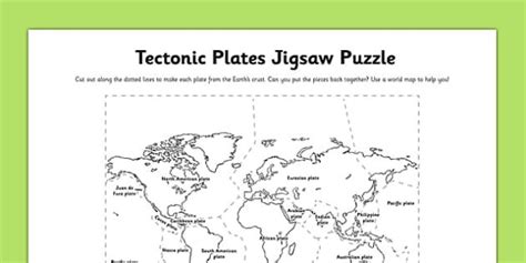 Tectonic Plates Jigsaw Puzzle Activity - tectonic plates, jigsaw puzzle, activity, jigsaw ...